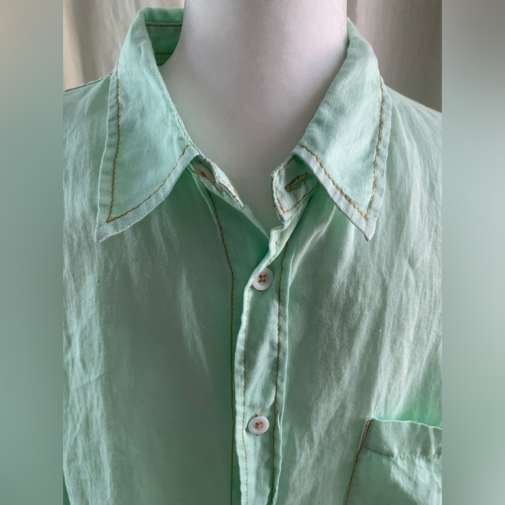 Martin Gordon Men's XL 100% Linen Button Down Long Sleeve Shirt - Picture 5 of 10